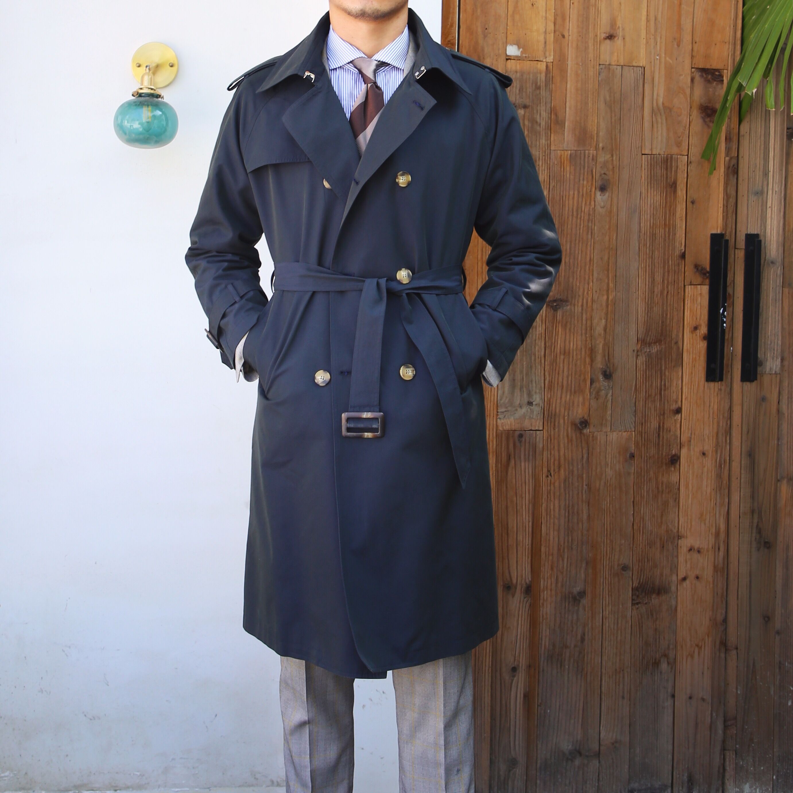 中长款风衣外套 男 欧美潮_鹿三先生意式欧美男士宽松休闲中长款风衣