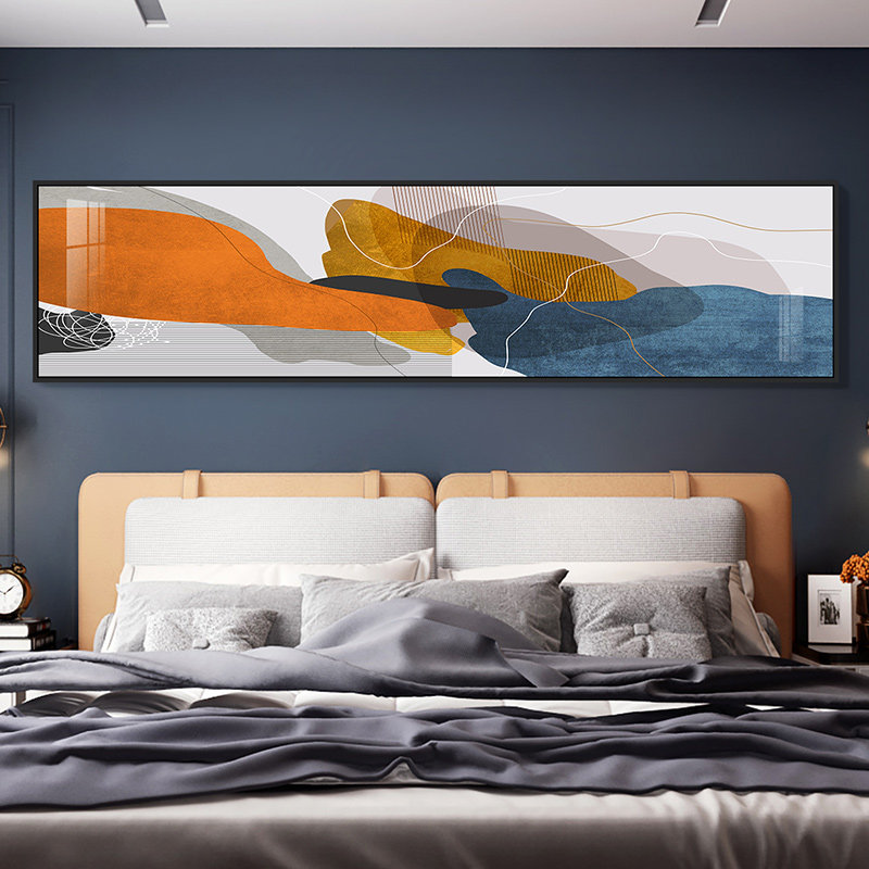 卧室床头装饰画轻奢房间壁画温馨酒店背景墙挂画现代简约民宿墙画