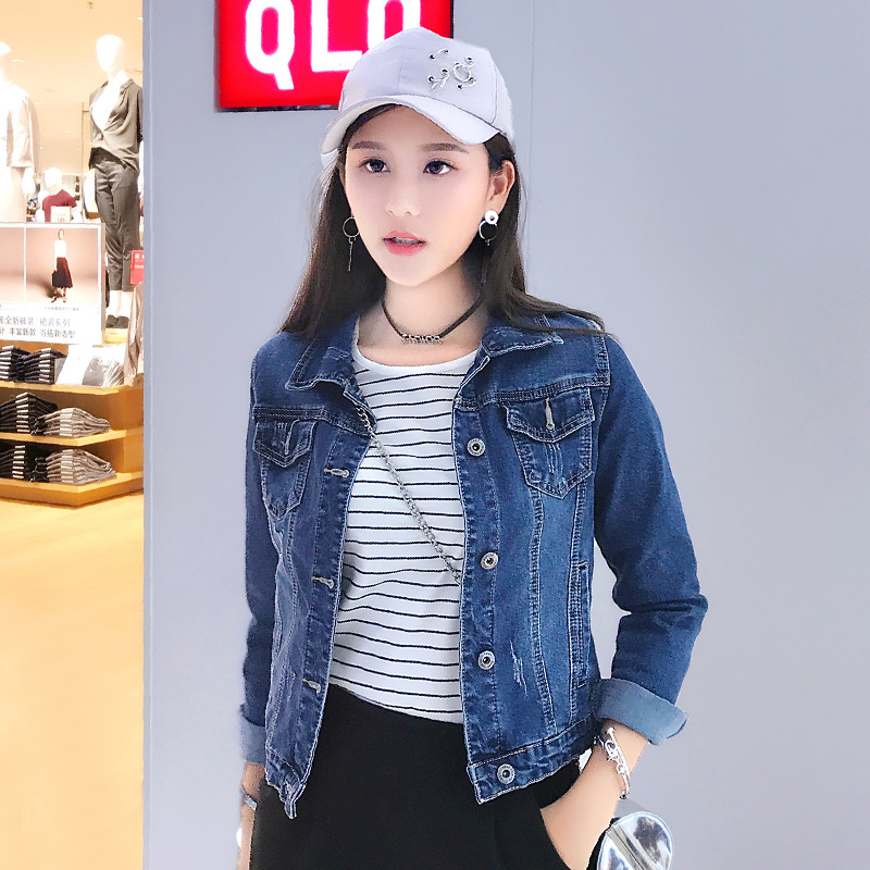 牛仔外套女气质淑女2021春秋季新款修身显瘦休闲长袖深色短款上衣|ruв категории Женская одежда, короткое пальто - от Buy2taobao.com для оказания профессиональной услуги покупки агента Taobao