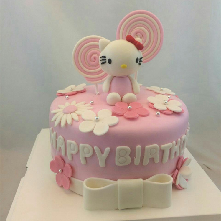 武漢單雙層翻糖生日蛋糕同城配送粉色HelloKitty女寶寶周歲百日宴在類目 水產肉類/新鮮蔬果/熟食, 新鮮蛋糕中 - 來自Buy2taobao.com提供專業的淘寶代購服務