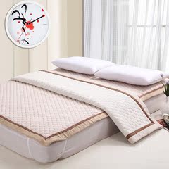 床垫加厚珊瑚绒单双人学生床褥子1.51.8米床海绵可折叠乳白色床垫