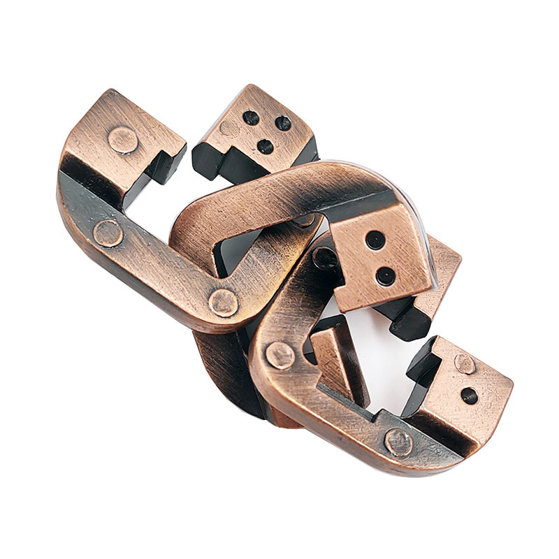 魔puzzle金兄弟锁老少皆宜益智烧脑玩具抗压神器自行车针锁三角链