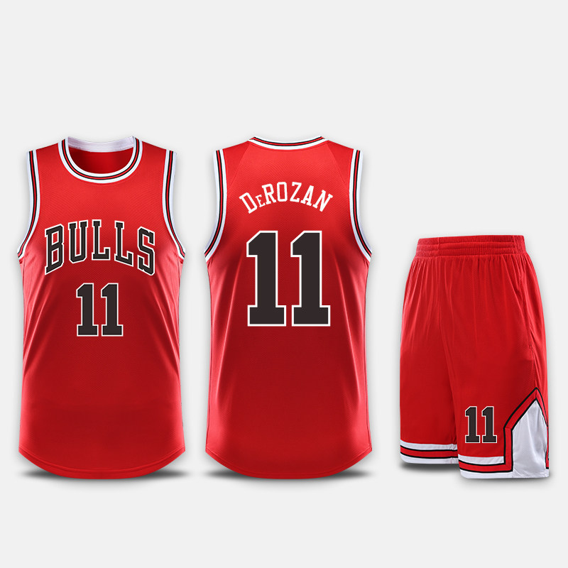 公牛队德罗赞拉文球衣篮球服套装男定制运动比赛训练团队服女儿童