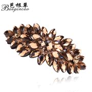 Bagen grass hair accessories Korean headdress spring Crystal Cross clip hairpin clip top clip Korea accessories pony tail clip