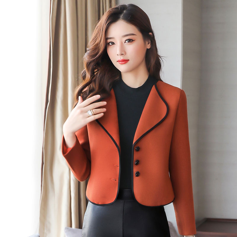 小西装短外套女士2022春秋新款时尚百搭毛呢上衣长袖短款外搭西服