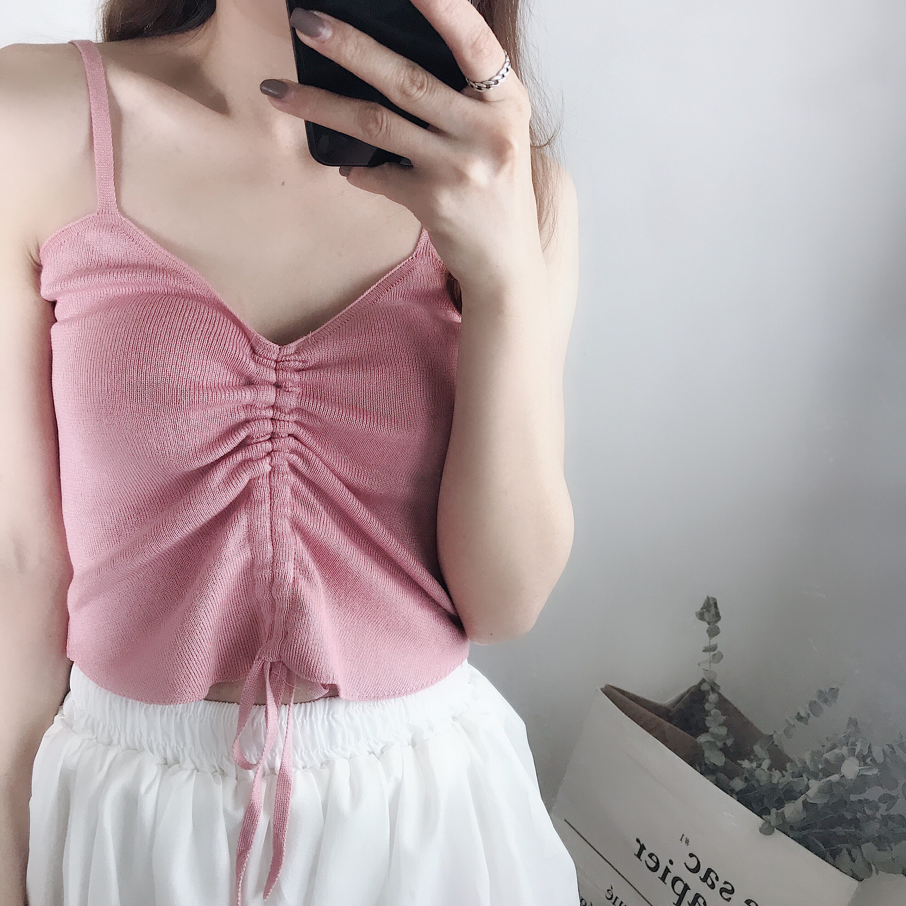 【清仓半价:联系客服改价】彩色条纹裹胸打底抹胸外穿绳吊带背心