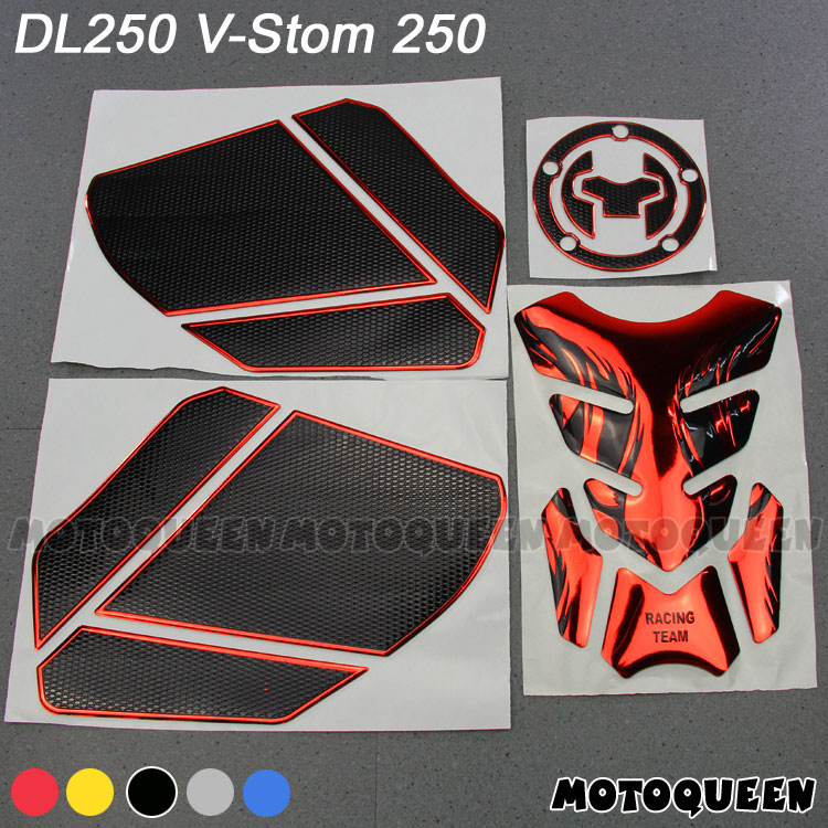适用v-strom铃木dl250摩托车油箱装饰侧边防滑贴纸保护膜鱼骨贴花