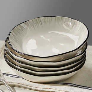 日式盘子菜盘家用2024新款碗碟餐具高级感碟子陶瓷8英寸深盘餐盘