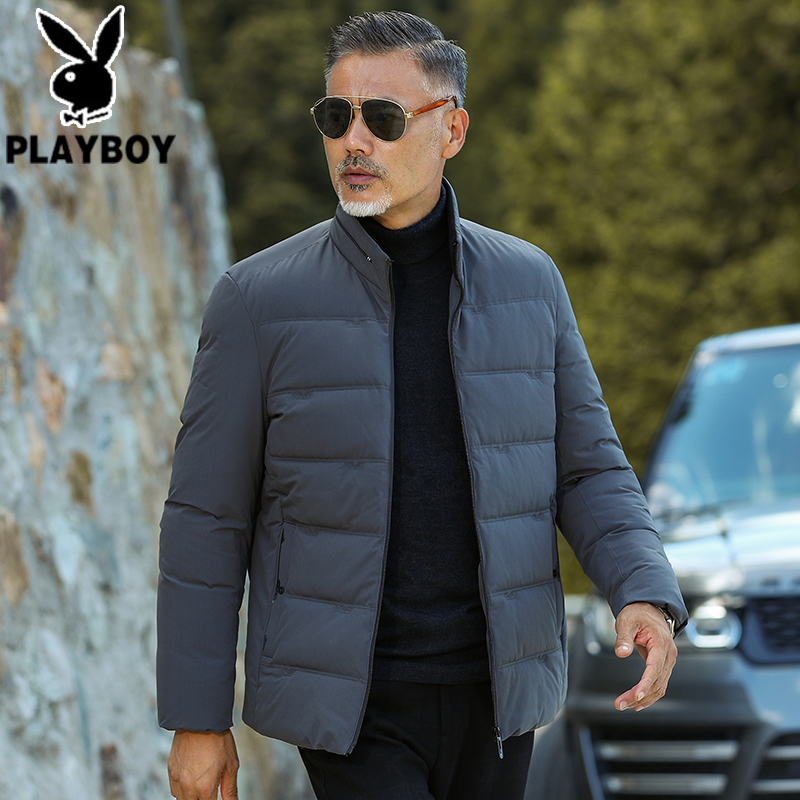 花花公子棉服男士外套冬季新款加厚保暖中老年棉衣爸爸装羽绒棉袄