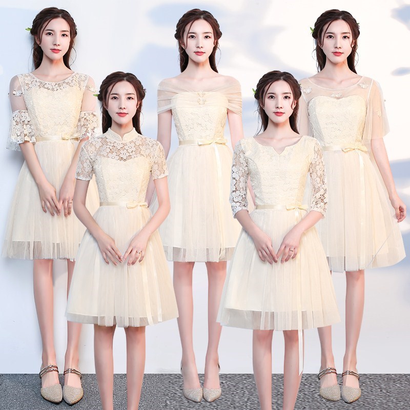 毕业季姐妹团立领礼服短款姐妹裙伴娘蝴蝶结蕾丝表演晚会裙子韩。在类目 女装/女士精品, 婚纱/旗袍/礼服, 礼服/晚装中 - 来自Buy2taobao.com提供专业的淘宝代购服务