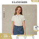 eland kids衣恋童装女童POLO衫2025年夏季新品徽章撞色花边领T恤