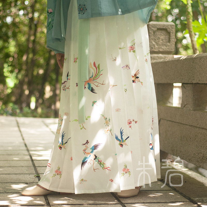 仿孔府旧藏系列-凤凰花鸟裙 明制绣花马面/宋百迭