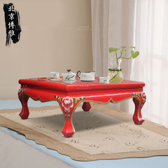 富贵小炕桌小方桌茶几休息茶桌彩手绘中国风可定做实木仿古老家具