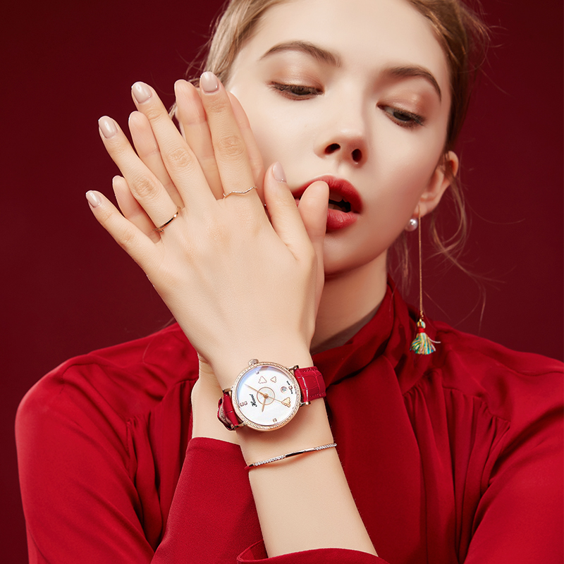 HAZEAL亨洛梵亨洛梵手表女正品全自动机械表时尚品牌镶钻腕表