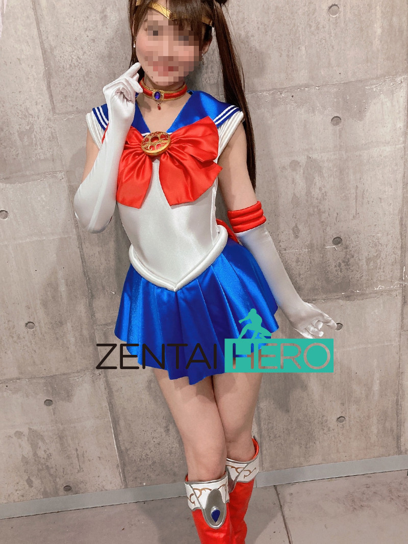 特摄giga美少女战士月野兔水手月亮蓝白莱卡连体裙cosplay服装
