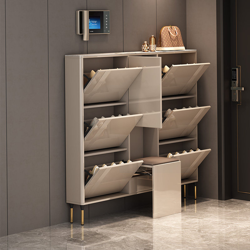 意式轻奢超薄翻斗鞋柜17cm家用门口2022新款爆款窄小型入户玄关柜