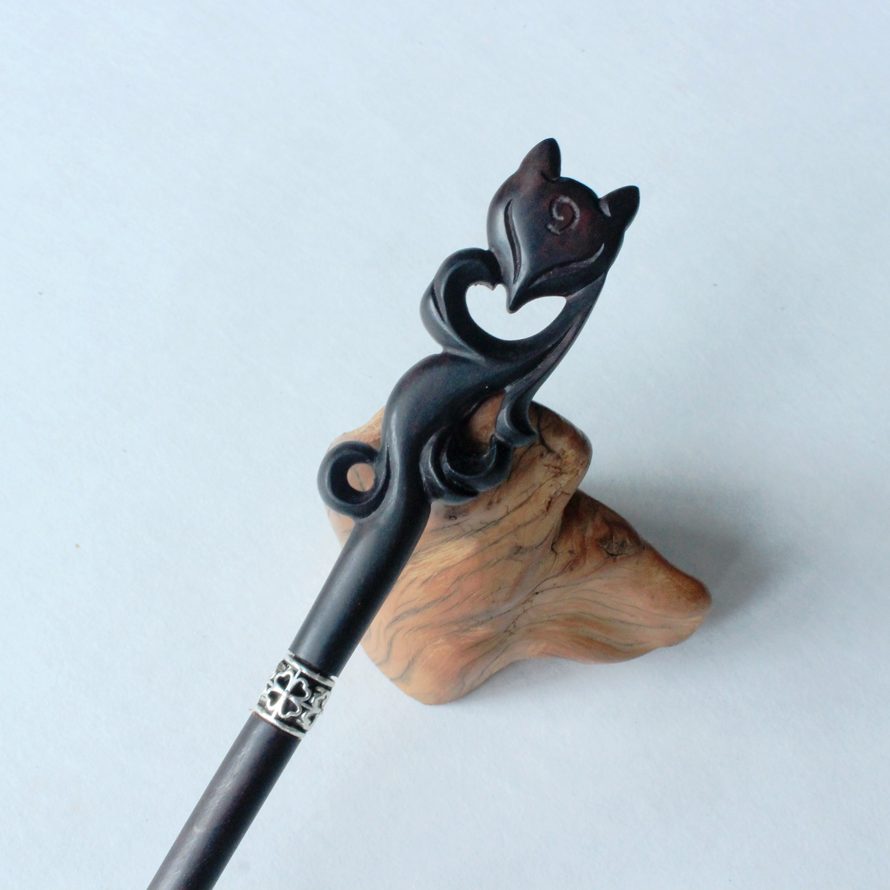 涂山檀木藏剑发簪中刀原创设计可定制古风汉服盘发饰礼品精致简约