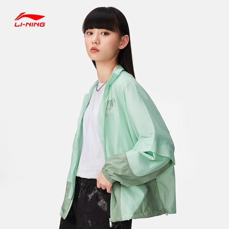 LI-NING/李宁夏季反伍BADFIVE系列风衣宽松舒适街头风运动外套女