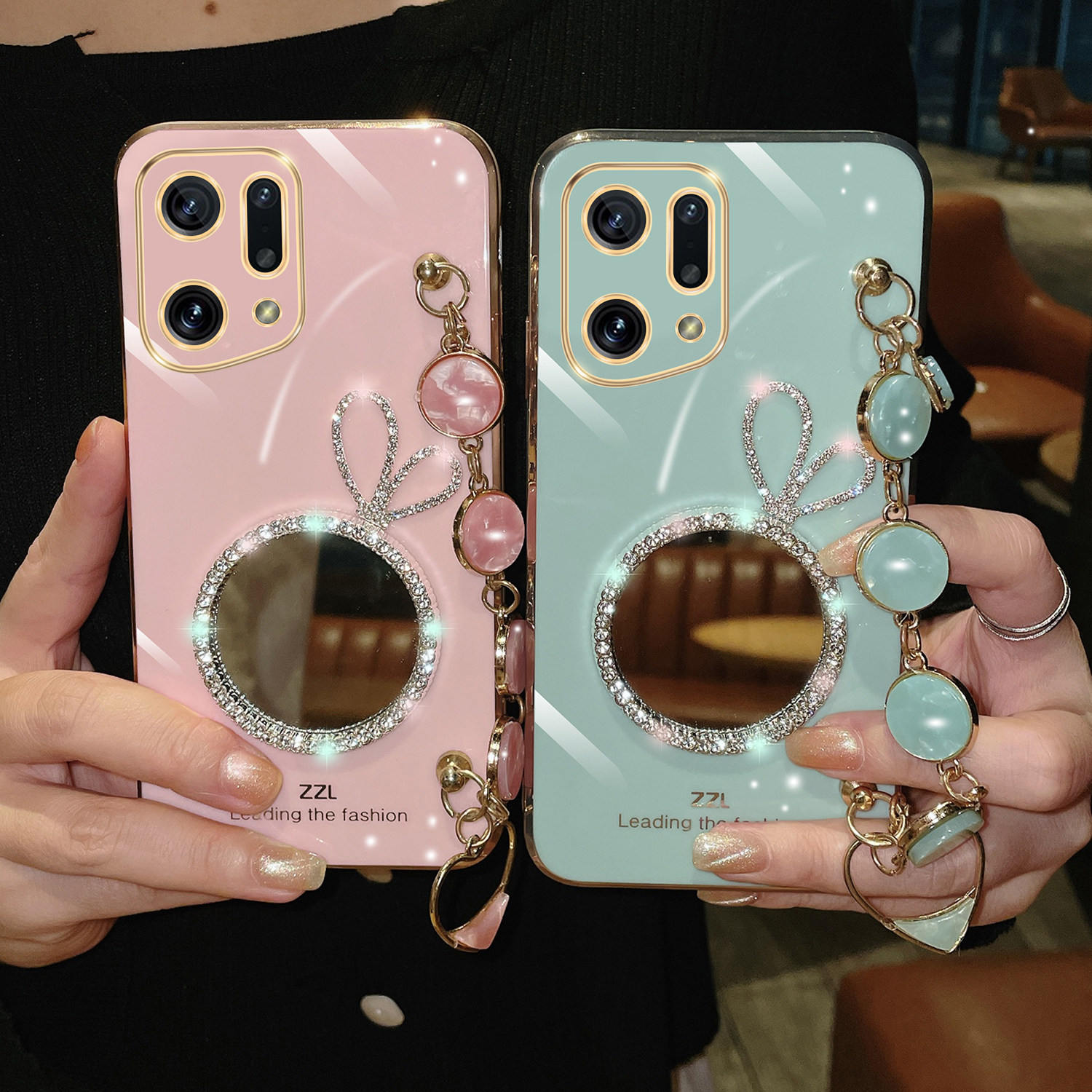 oppofindx5pro手机壳0ppofindx3女款网红ins带镜子新品opopfindx5por