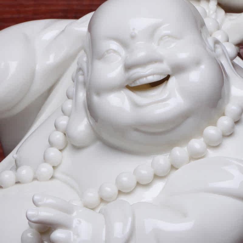 白瓷弥勒佛像《一路欢歌》大师林荣昌作品