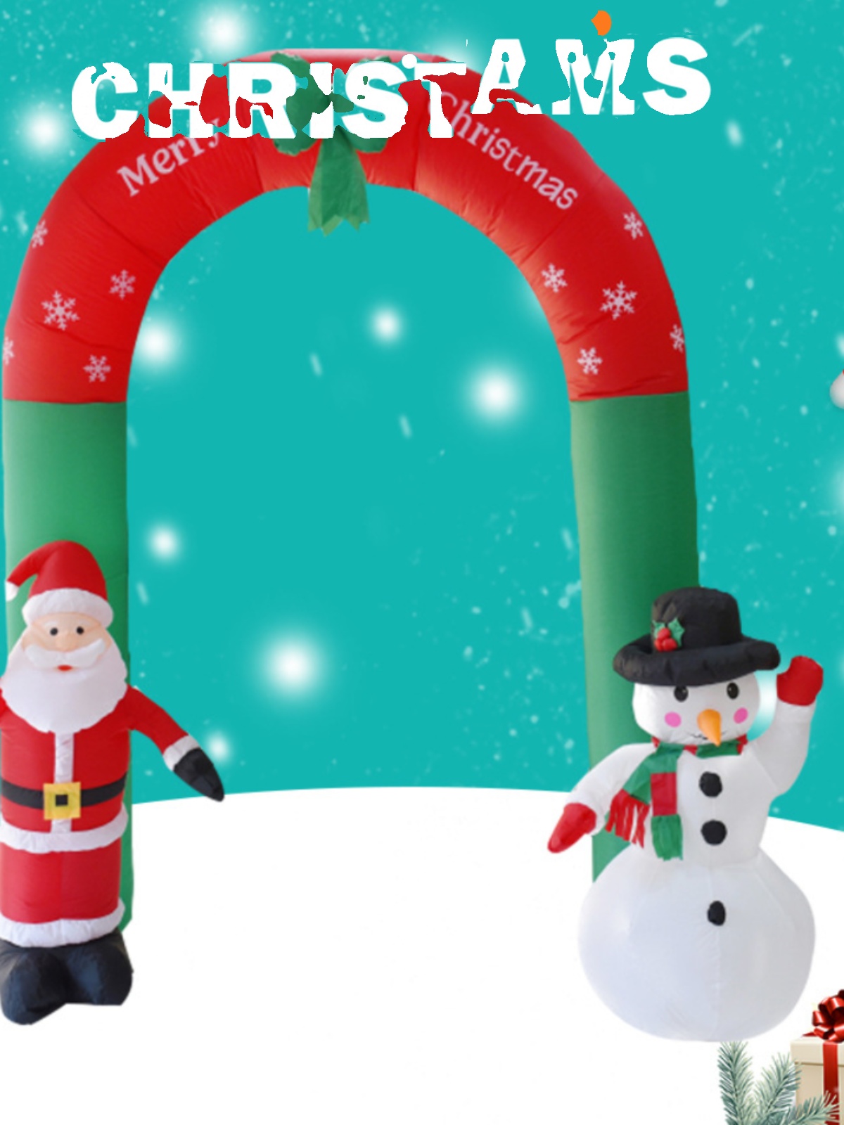 圣诞装饰品1.8米电动充气圣诞雪人老人商场超市酒店装饰气模摆件