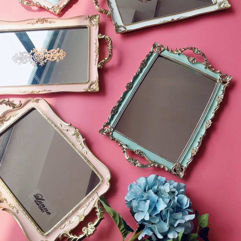 复古法式北欧树脂印花镜面蛋糕托盘创意树脂欧式果盘茶首饰盘摆件|msdalam kategori pinggan mangkuk, pinggan mangkuk, mangkuk buah-buahan/plat buah-buahan/bakul buah-buahan - dari Buy2taobao.com untuk memberikan perkhidmatan ejen Taobao profesional membeli