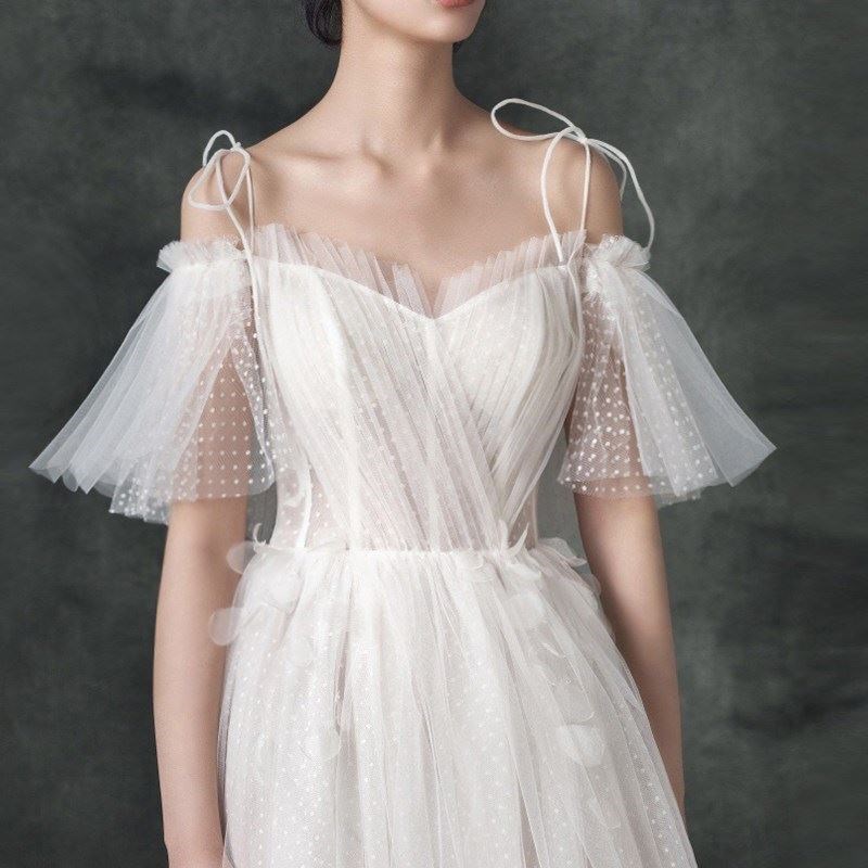 婚纱2018新款保守型 新娘 不漏背森系轻婚纱2018新款新娘结婚小拖|msdalam kategori Butik wanita / wanita, perkahwinan/Cheongsam/pakaian, perkahwinan - dari Buy2taobao.com untuk memberikan perkhidmatan ejen Taobao profesional membeli