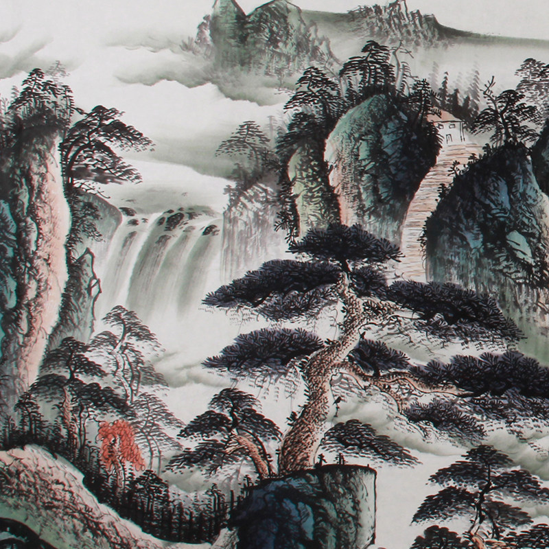 王岩《精品山水系列小八尺 春山烟云》省美协