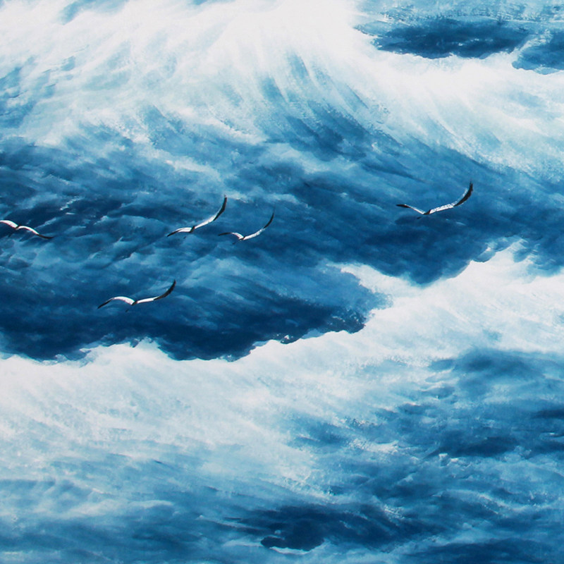 周天《精品大海小六尺系列 碧海银涛》国家一级画师