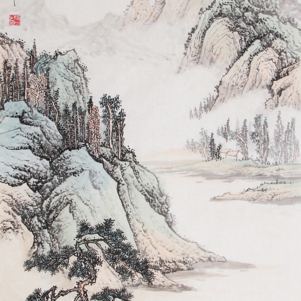 张一心《精品山水系列三尺 一帆风顺》中美协