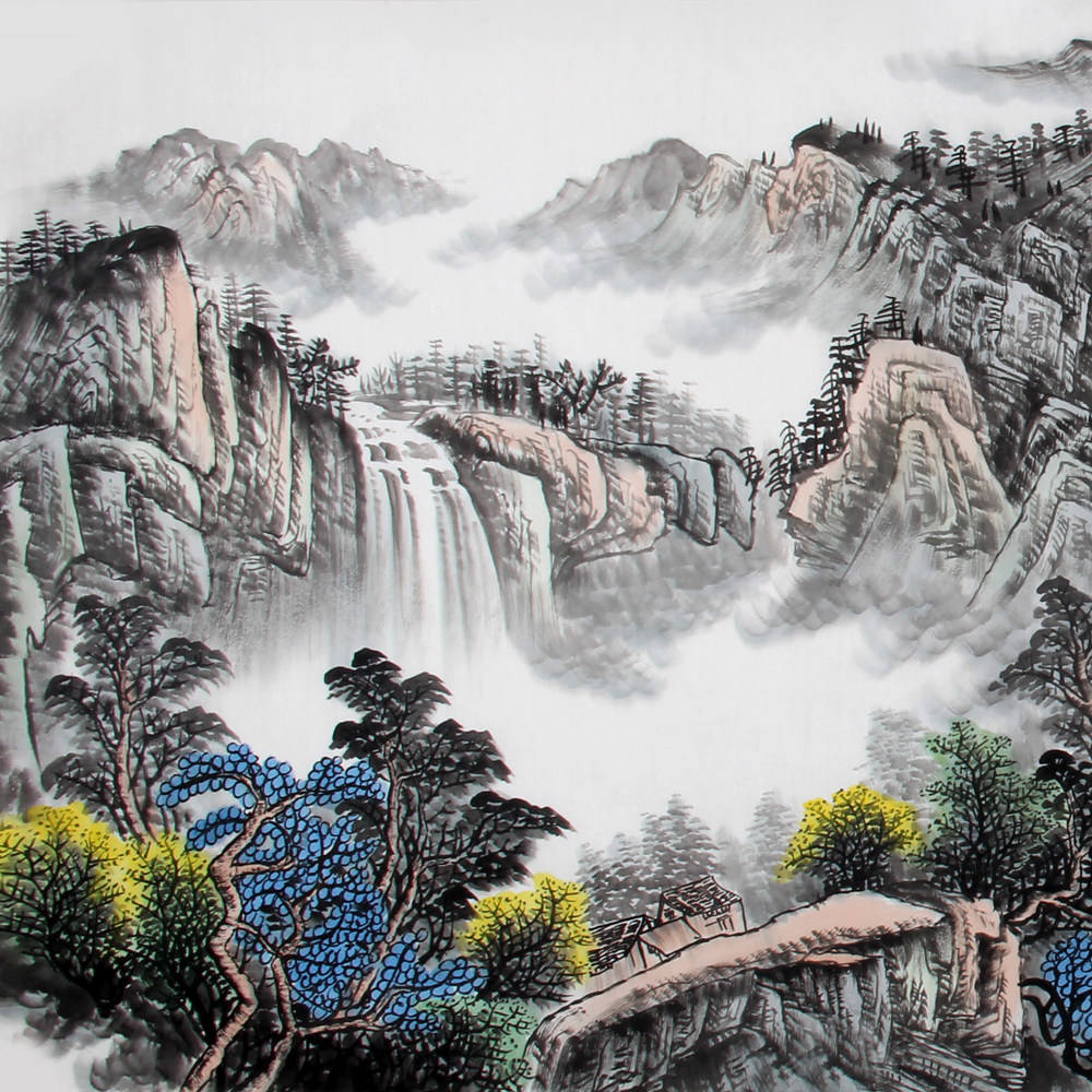 张临光《精品山水系列小六尺 源远流长》