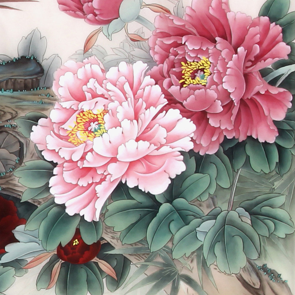 张惠敏 工笔花鸟 绢本