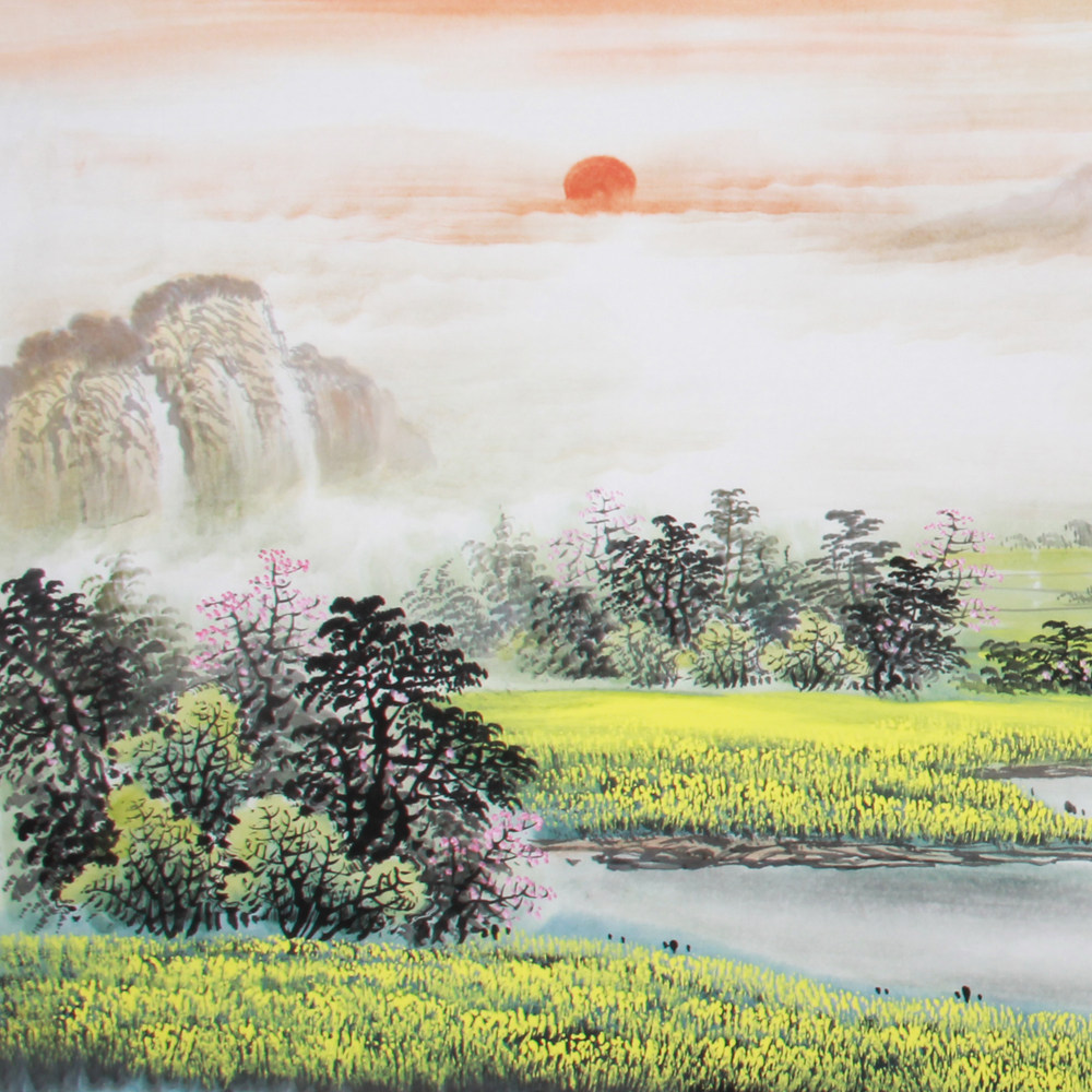 吴成建《精品山水系列小六尺 福地春晖》