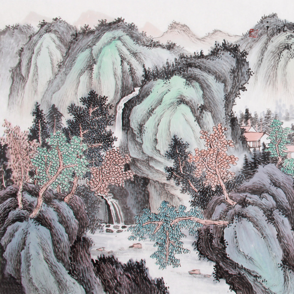 刘一民《精品山水系列 春山乐居》一级画师