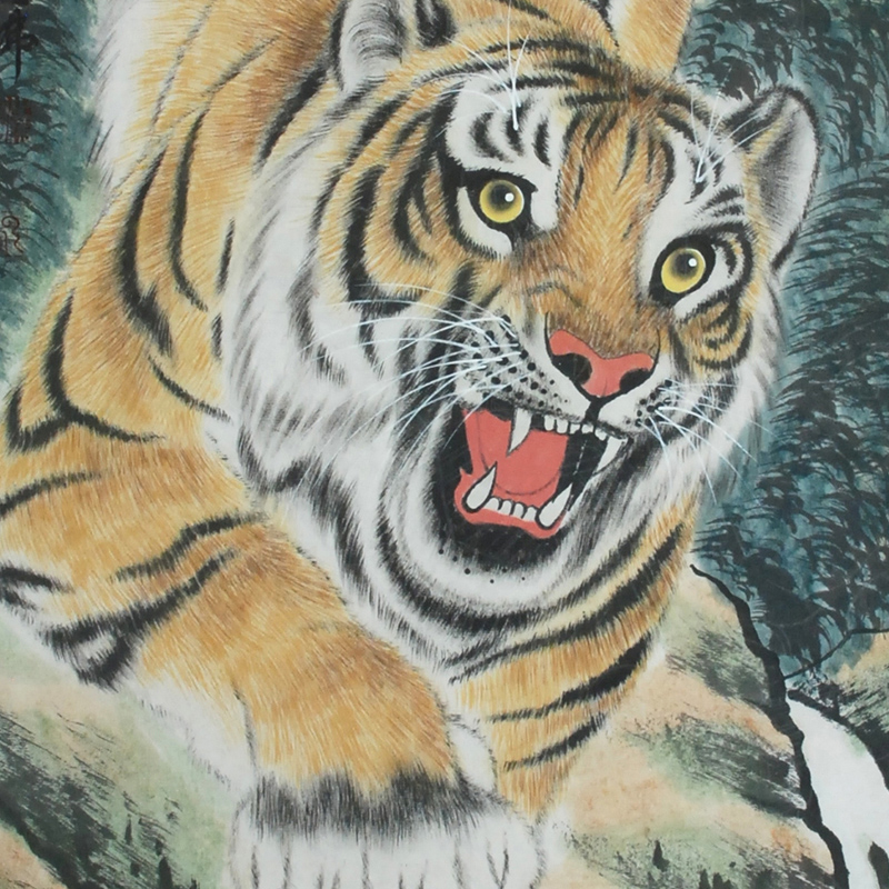 活画大师曾之佛《下山虎》夜现财神d