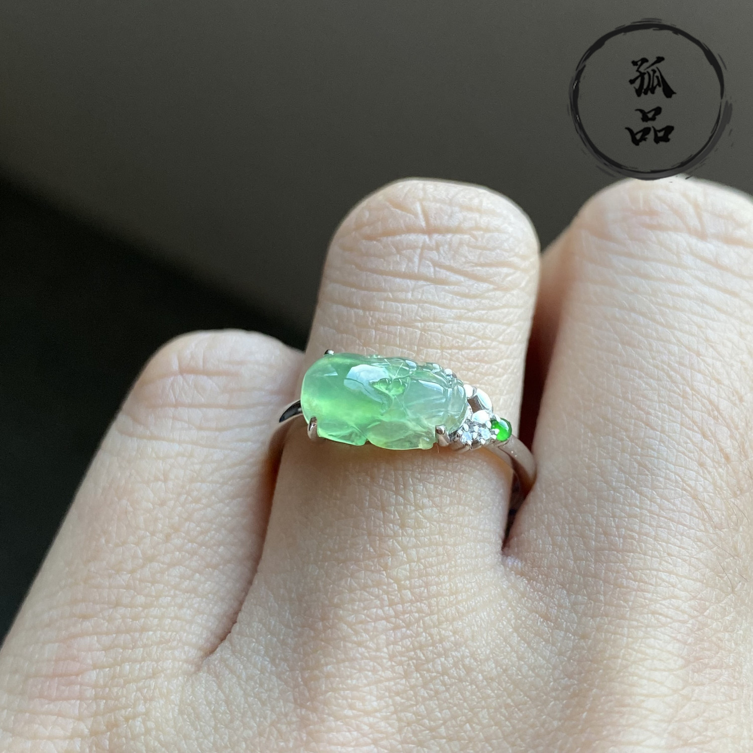 一折貔貅戒指18k金镶嵌