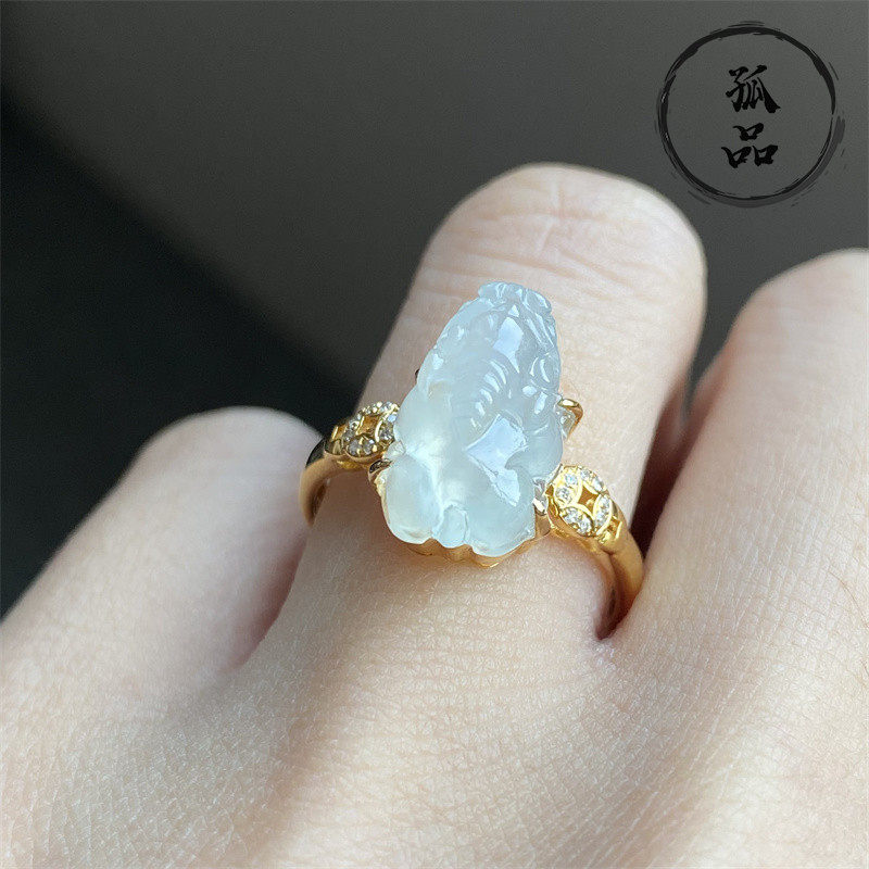 一折貔貅戒指18k金镶嵌