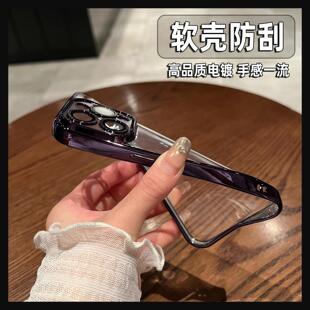 高级感纯黑色适用oppoK10pro壳k9s电镀K7X边框R17全包A93s防摔A72简约A53透明A32软壳A11x网红A36男A52女