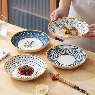 日式盘子菜盘家用2024新款陶瓷碗碟餐具碟子创意高级感早餐盘餐盘