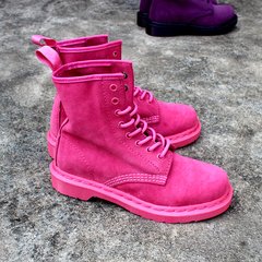 2016秋季新款短靴马丁靴女真皮平跟欧美8孔1460英伦甜美粉色磨砂