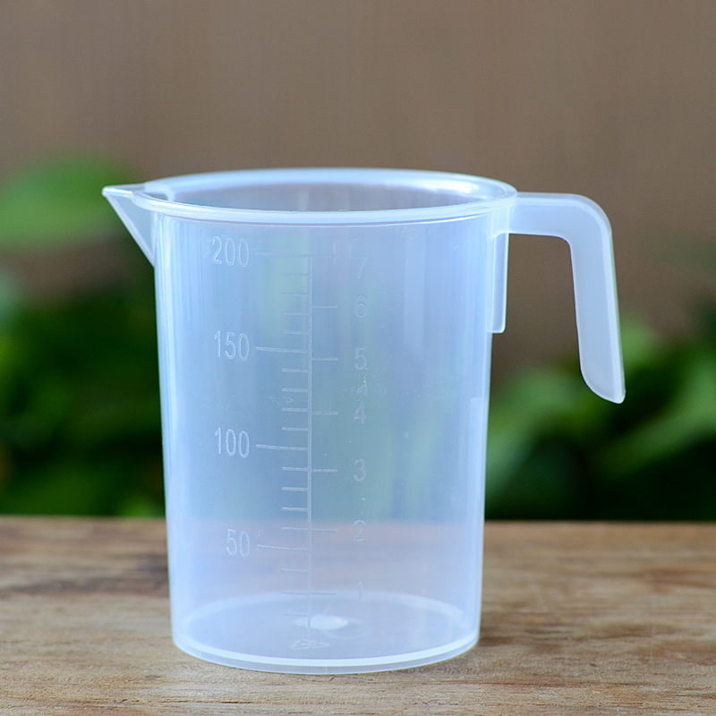 一折烧杯实验器材_200ml 200cc加厚塑料量杯 带刻度线量杯 奶茶店咖啡