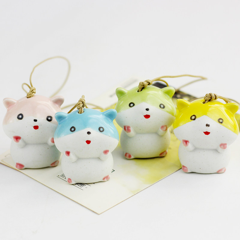 「皮皮鼠包挂」可爱钥匙扣包包挂件小动物萌宠汽车钥匙链陶瓷挂饰