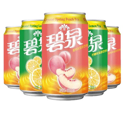 屈臣氏碧泉柠檬混合水蜜桃330ml罐装整箱港式果味茶饮料