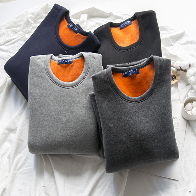 超厚保暖内衣加厚加绒男士单件上衣巨厚特厚棉衣服秋冬季棉毛衫