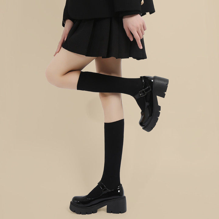 玛丽珍小皮鞋女夏英伦复古单鞋厚底松糕法式高跟鞋日系jk鞋配裙子