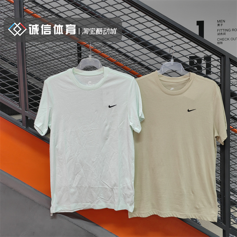 Nike/耐克刺绣小勾子LOGO男女情侣运动休闲半袖圆领T恤短袖BV0508