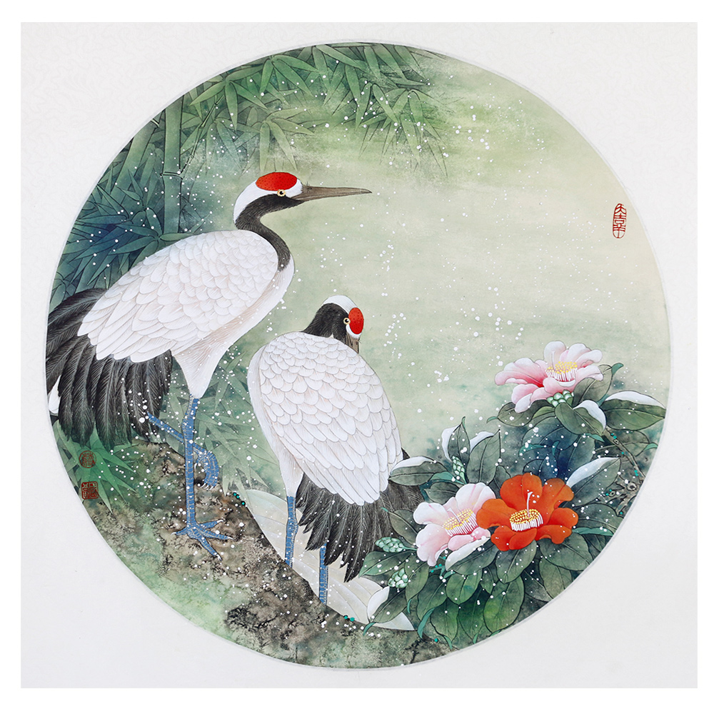 【省美协会员】蒋国良 《鹤》 工笔画名家 有授权有合影