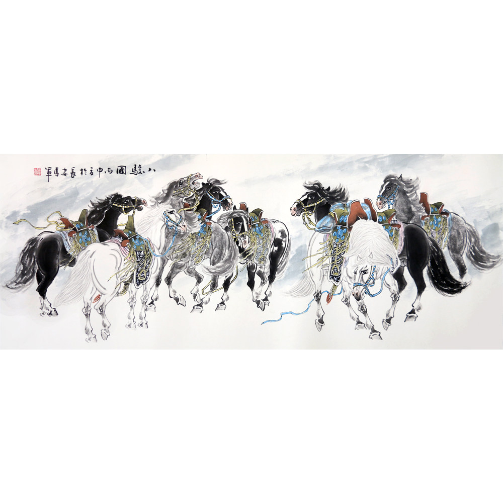 马军《八骏图》画马名家 1.79米