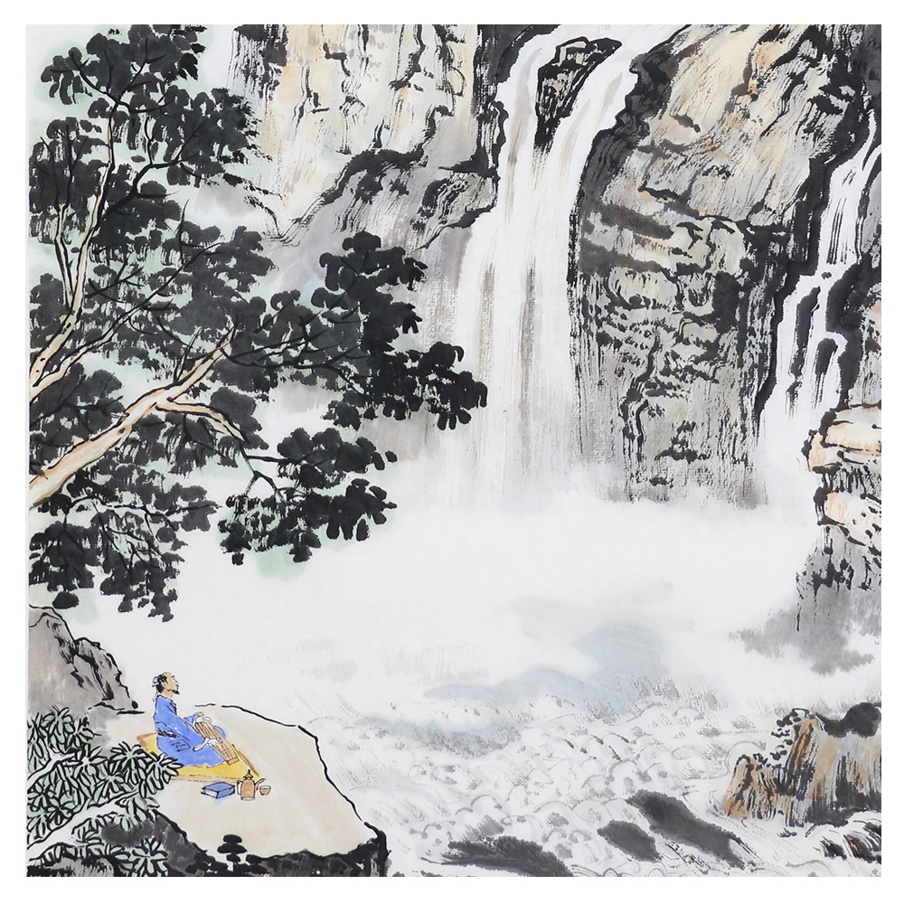 傅二石 《高山流水遇知音》 国画大师傅抱石之子