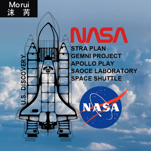 NASA美国国家航空航天局创意拉链开衫卫衣服薄款男女加绒连帽外套